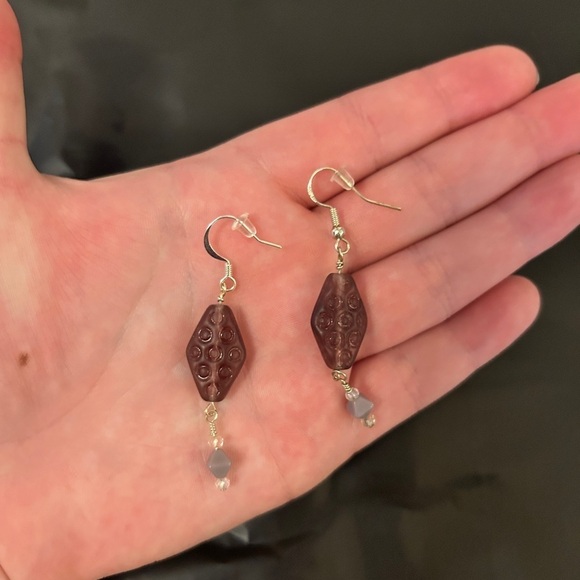 None Jewelry - Muted purple drop earrings